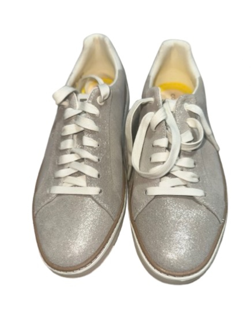 Women's Cole Haan Metallic Silver Lace-Up Sneakers #NoBox